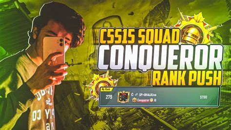 C5s15 Squad Conqueror Rank Push Bgmi Live Non Stop Rank Push 🔥 Day 3