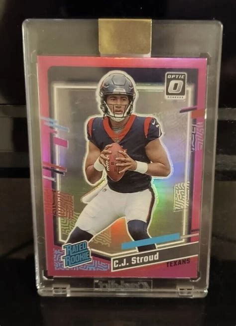 2023 Donruss C J Stroud Optic Rated Rookie Pink Prizm 339 RC Texans