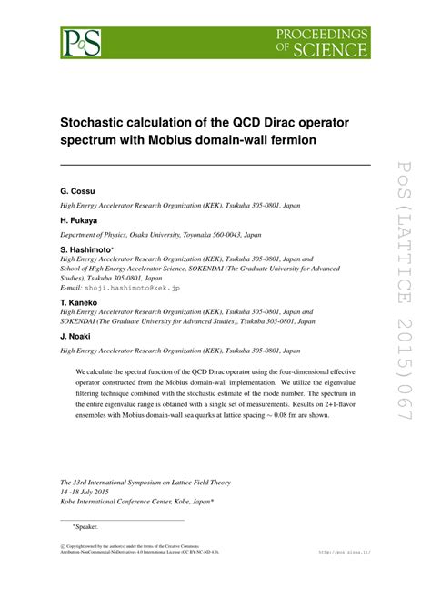 Pdf Stochastic Calculation Of The Qcd Dirac Operator Spectrum With