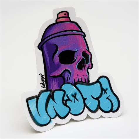 Graffiti Skull Purple Can Street Art Sticker Etsy