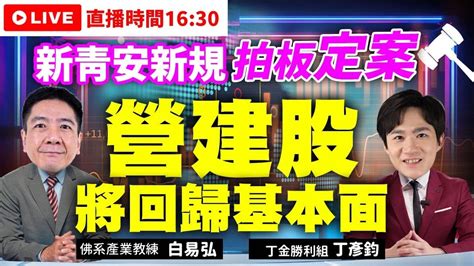 【下午1630解盤直播】新青安新規拍板定案 營建股將回歸基本面 白易弘老師 And 丁彥鈞老師 113 0628 Youtube