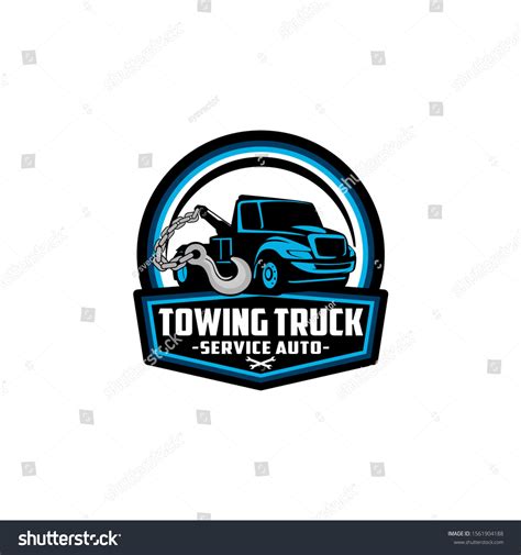 Tow Service Towing Truck Company Logo Stock Vector (Royalty Free ...