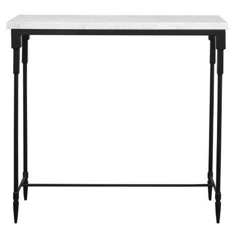 36 White Marble Top And Black Legs Console Table Wilford Lee Home