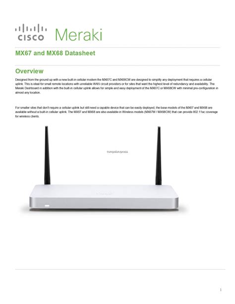 Cisco Meraki Mx68cw