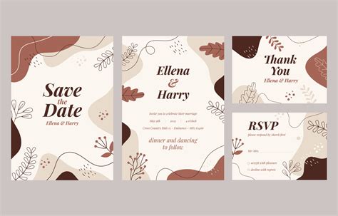 Contemporary Wedding Invitation Design Set 9643355 Vector Art at Vecteezy