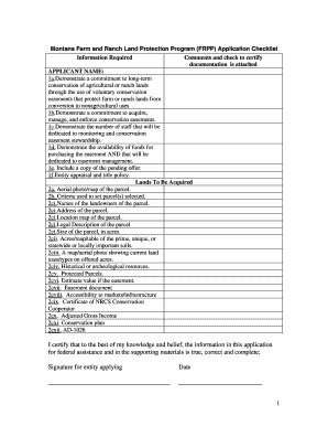 Fillable Online Nrcs Usda Montana Frpp Application Checklist Natural