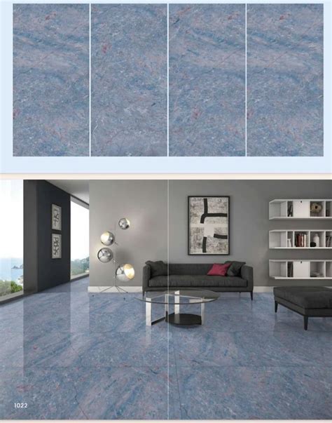 Polished Glazed Blue Vitrified Wall Tiles Size X Feet X Mm