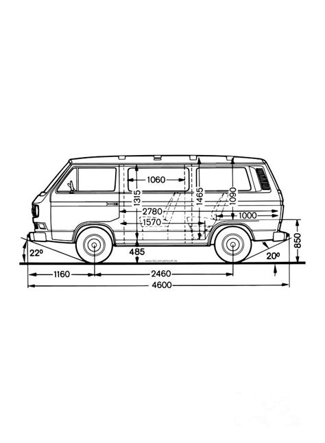 Vw Vanagon T3 Measurement Mixed Media By Andre Ma Fine Art America