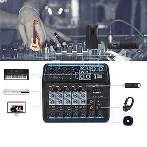 Xtuga AM6 Audio Mixer Sound 6 Channels Console With Bluetooth USB