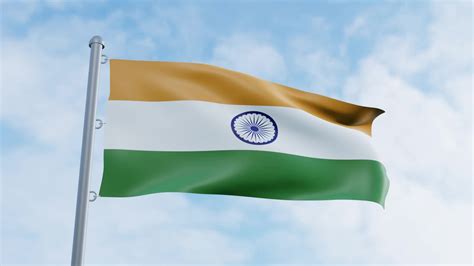 Realistic 3D rendering looping India flag animation video background ...