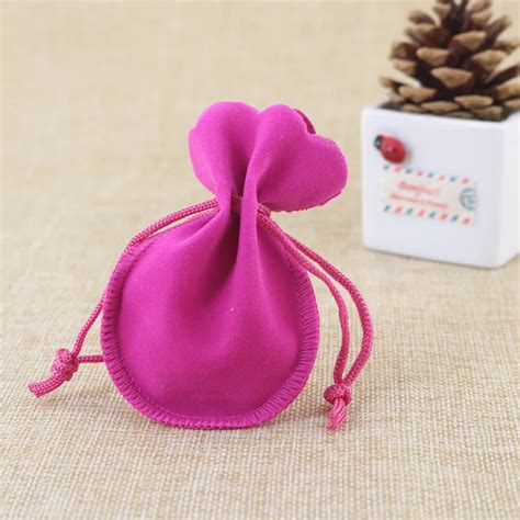 Pcs Hot Pink Velvet Bag X Cm Small Jewelry Bag Gourd Drawstring