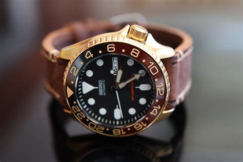 SEIKO SKX007 SRPD President S Mod 24ct Gold Plating Ceramic