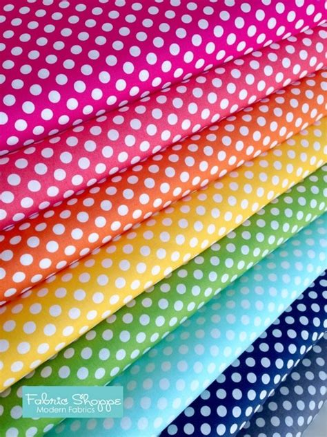 Best Seller Rainbow Polka Dot Fabric Cotton Fabric by FabricShoppe