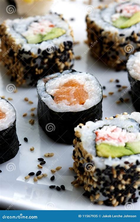 Sushi Served On Plate Stock Image Image Of Snack Seaweed 11567935