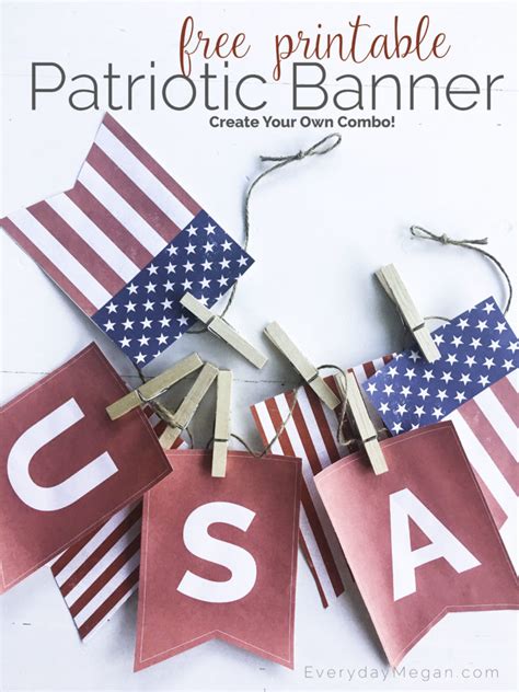 Free Printable Patriotic Banner - Everyday Megan