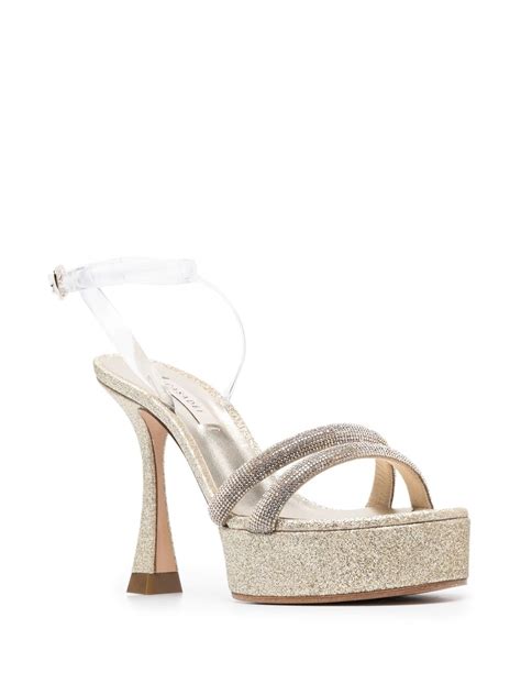 Casadei Metallic Strappy Platform Sandals Farfetch