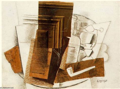 Bouteille Journal Tuyau Et En Verre 1913 De Georges Braque 1882 1963