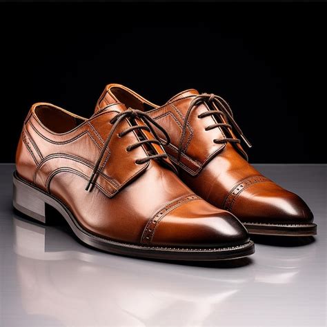 Premium Photo A Pair Of Brown Shoes With A Black Background