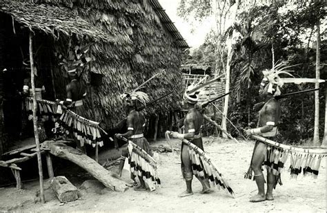 Malay Malaysia Borneo Sarawak Armed Dayak Natives Tattoo 1950s