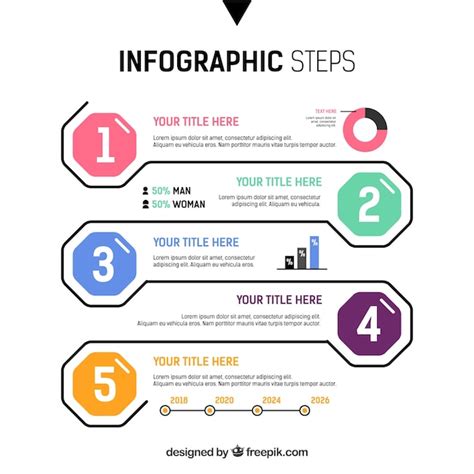 Free Vector Colorful Infographic Steps In Flat Style