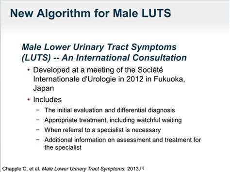 Initial Evaluation And Treatment Of Male Lower Urinary Tract Symptoms