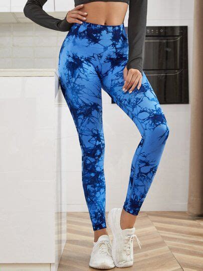 Yoga Trendy Leggings deportivos inconsútil suave de tie dye Moda de