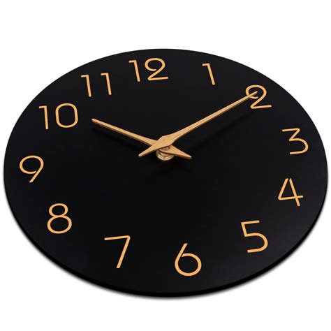 Mosewa 12 Inch Black Wall Clock Wall Clocks Battery Operated Silent Non