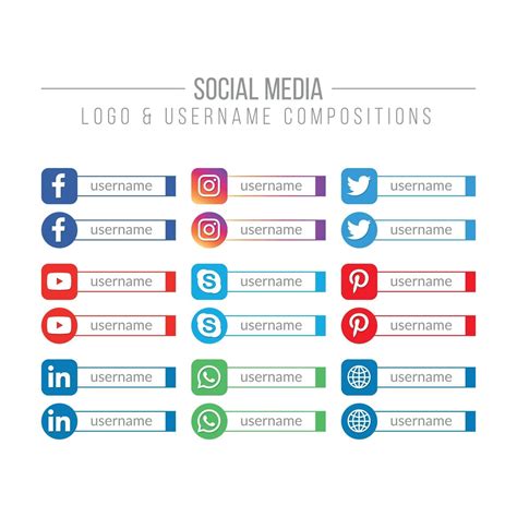 Social Media and Network Logo and Username Templates 3406062 Vector Art