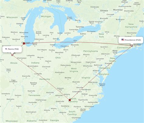 Flights From Providence To Peoria PVD To PIA Flight Routes