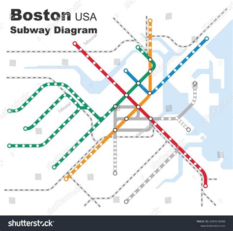 6 Boston Subway Map Stock Vectors and Vector Art | Shutterstock