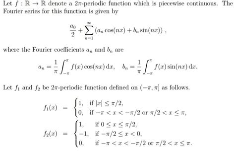 Solved Let F R→r Denote A 2π Periodic Function Which Is