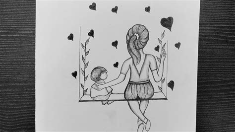 Pencil Drawings Easy Book Art Drawings Mother And Daughter Drawing