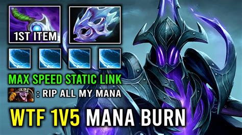 WTF 1st ITEM Diffusal Mana Burn 1v5 Static Link Maximum Absorb DPS