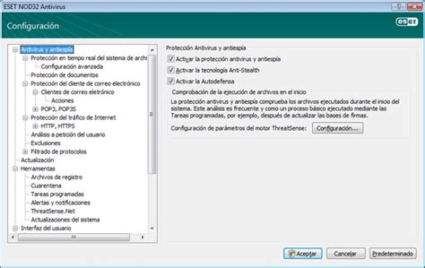 Configuraci N De La Protecci N Antivirus Y Antispyware Nod