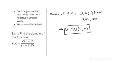 Domain Of A Fractional Function Involving Radicals