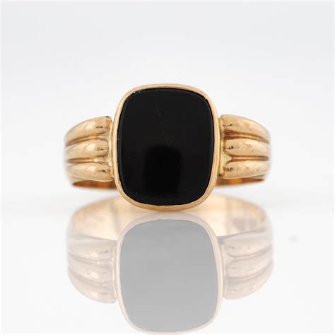 Bilder F R Ring K Guld Klackring Med Svart Onyx Ws