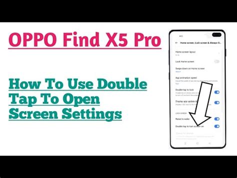 OPPO Find X5 Pro How To Enable Display Display Double Tap To Turn