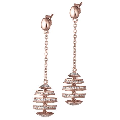 Tsars Collection Orecchini In Argento Spirale Rosa Handmade In