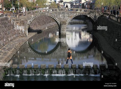 Japan Nagasaki Megane Bashi Bridge Stock Photo Alamy