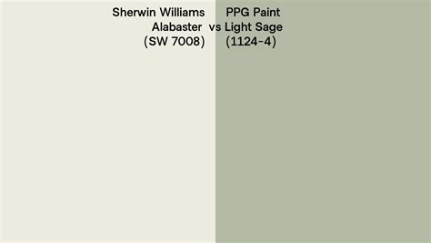 Sherwin Williams Alabaster SW 7008 Vs PPG Paint Light Sage 1124 4