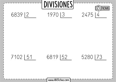 Fichas De Divisiones Por Una Cifra Abc Fichas