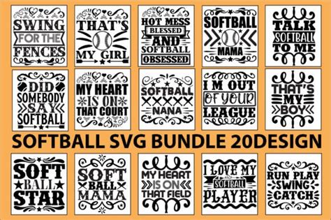 Softball Svg Bundle Graphic By Blackgraphich Creative Fabrica