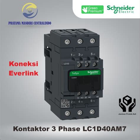 Jual LC1D40AM7 KONTAKTOR 3 PHASE 40 AMPERE 18 5KW 220V SCHNEIDER 3P 40A