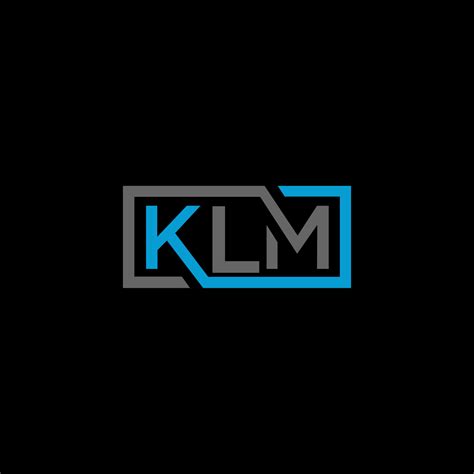 KLM letter logo design on BLACK background. KLM creative initials ...