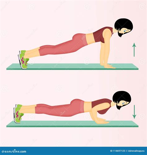 Flexiones En Los Brazos Stock De Ilustración Ilustración De Ejercicios