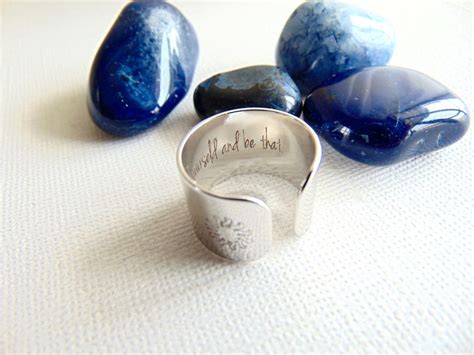 Secret Message Ring, Custom Quote Ring, Adjustable Wide Band Ring ...