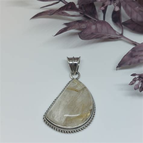 Rutilated Quartz Pendant - Sterling Silver Jewellery - Simply Silver