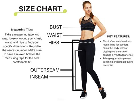 Yoga Pants Size Chart: A Visual Reference of Charts | Chart Master