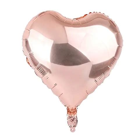 18 Heart Shaped Rose Gold Foil Mylar Balloon 6pcs Love Balloons For