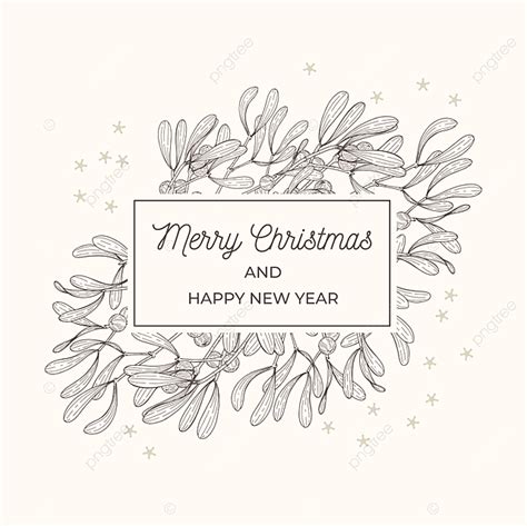 Tarjeta De Navidad Dibujada A Mano Con Marco Png Ilustraci N Acebo